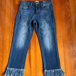 Judy Blue Fringed Denim Jeans  size 11/30